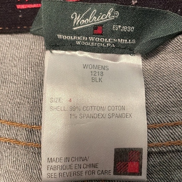 Vintage Woolrich Black/Grey Straight Leg Jeans With Stretch Sz 4 - Picture 5 of 5